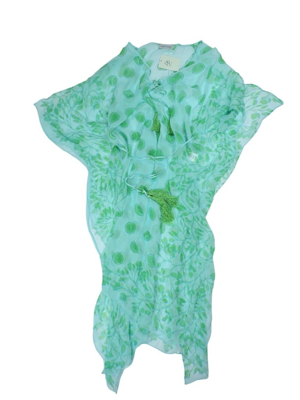 Lotty B Mustique Ellie Kaftan 3/4 in Lime Tree